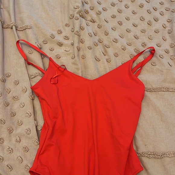 Red Zara V-Neck Bodysuit - Picture 2 of 2